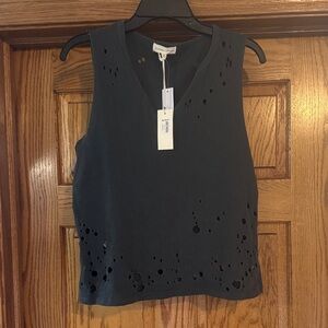 Gilded Intent Black Distressed Tank Top